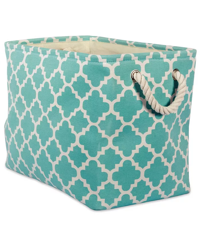 Design Imports Polyester Bin Lattice Rectangle Small - Intensery