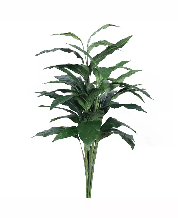 Vickerman 3' Artificial Green Spathiphyllum Plant Featuring 5 Branches With 40 Leaves - Intensery