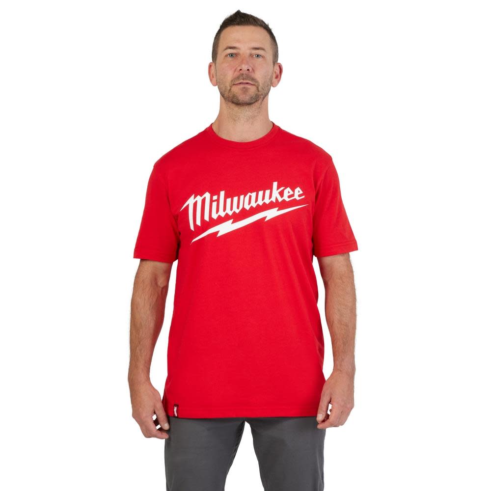 Milwaukee Heavy Duty T-Shirt Big Logo Short Sleeve Red 607RM910 from Milwaukee - Intensery
