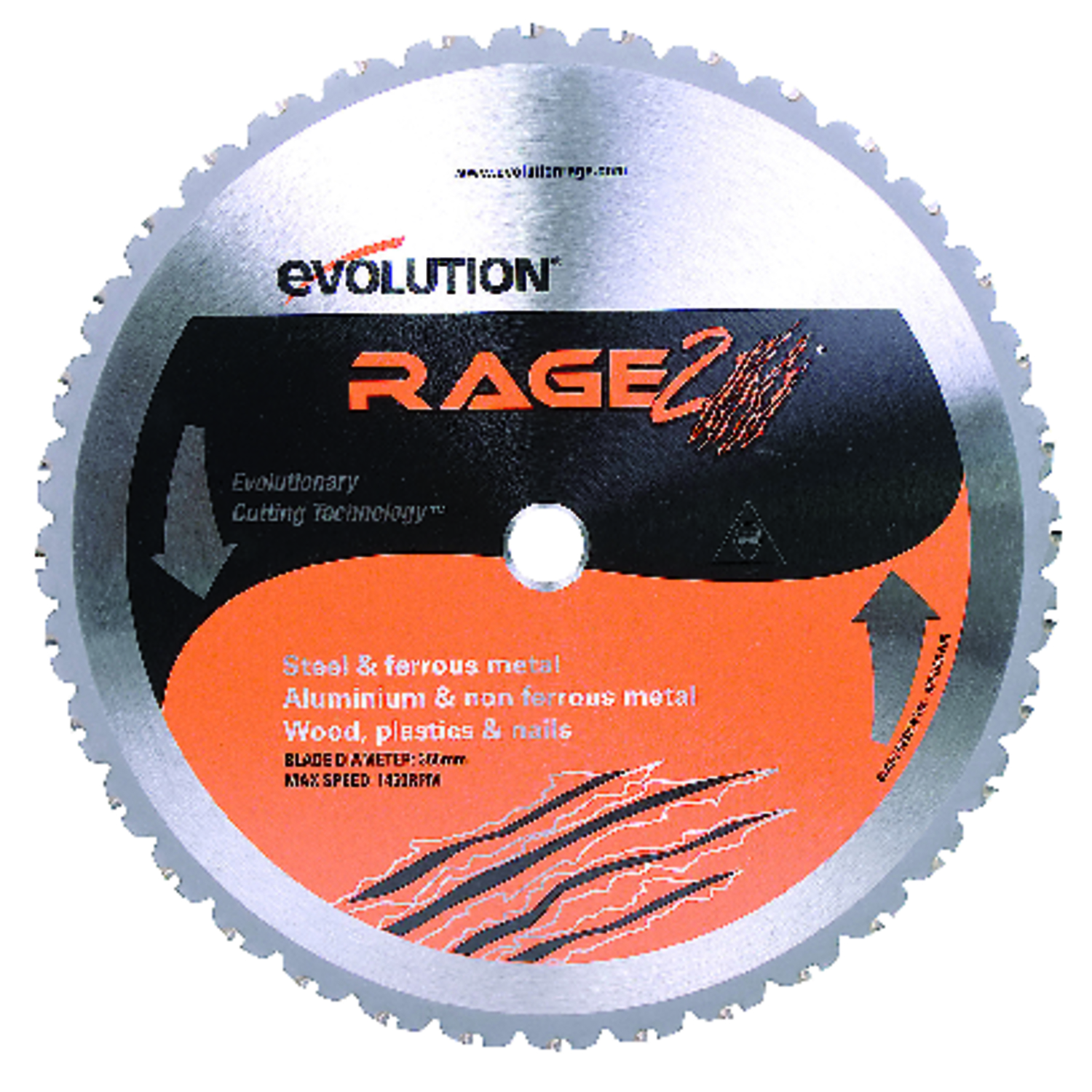Evolution 14 in. D X 1 in. Rage 2 Carbide Tipped Steel Circular Saw Blade 36 teeth - Intensery