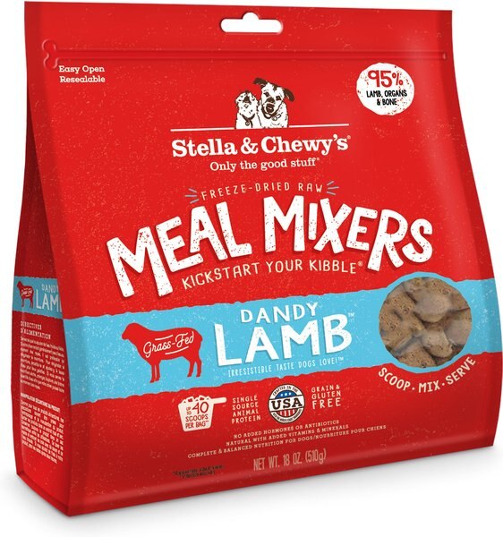 Stella and Chewy's Dandy Lamb Meal Mixers Freeze-Dried Raw Dog Food Topper - Intensery