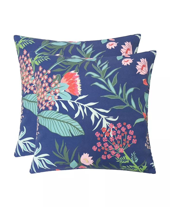 Homey Cozy Outdoor Pillow， Tropical Leaf - Set of 2 - Intensery