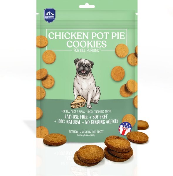 Himalayan Pet Supply Grain-Free Chicken Pot Pie Cookies Crunchy Dog Treats， 14-oz bag - Intensery