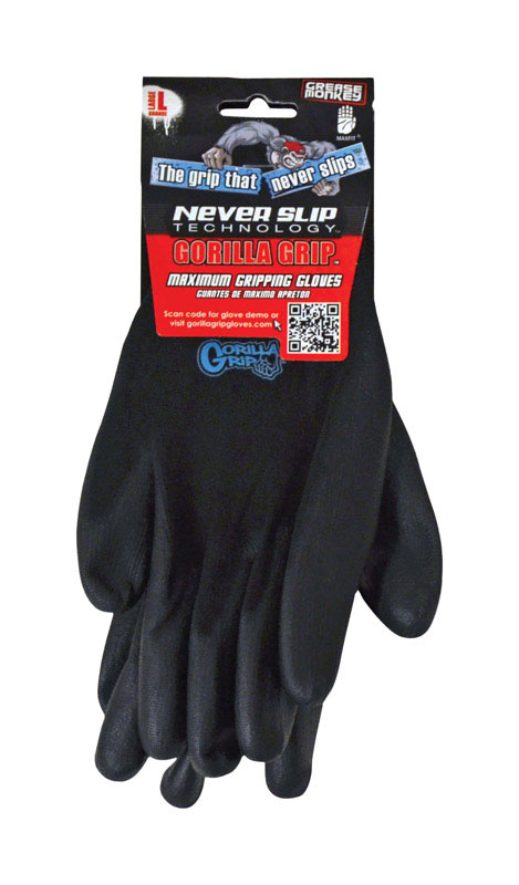 Grease Monkey Gorilla Grip Gloves Black L 1 pair - Intensery