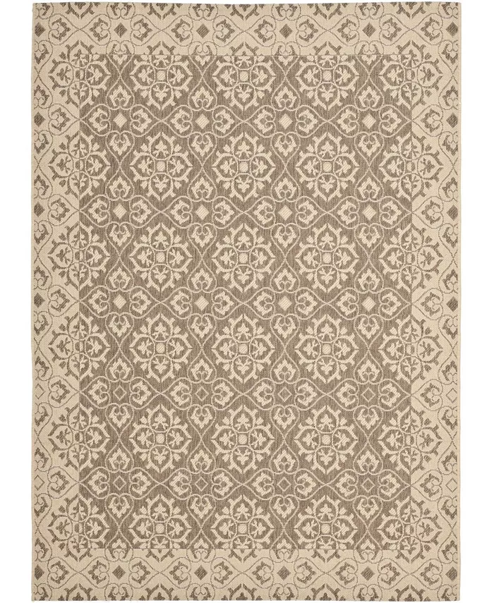 Safavieh Courtyard Brown and Creme 4' x 5'7