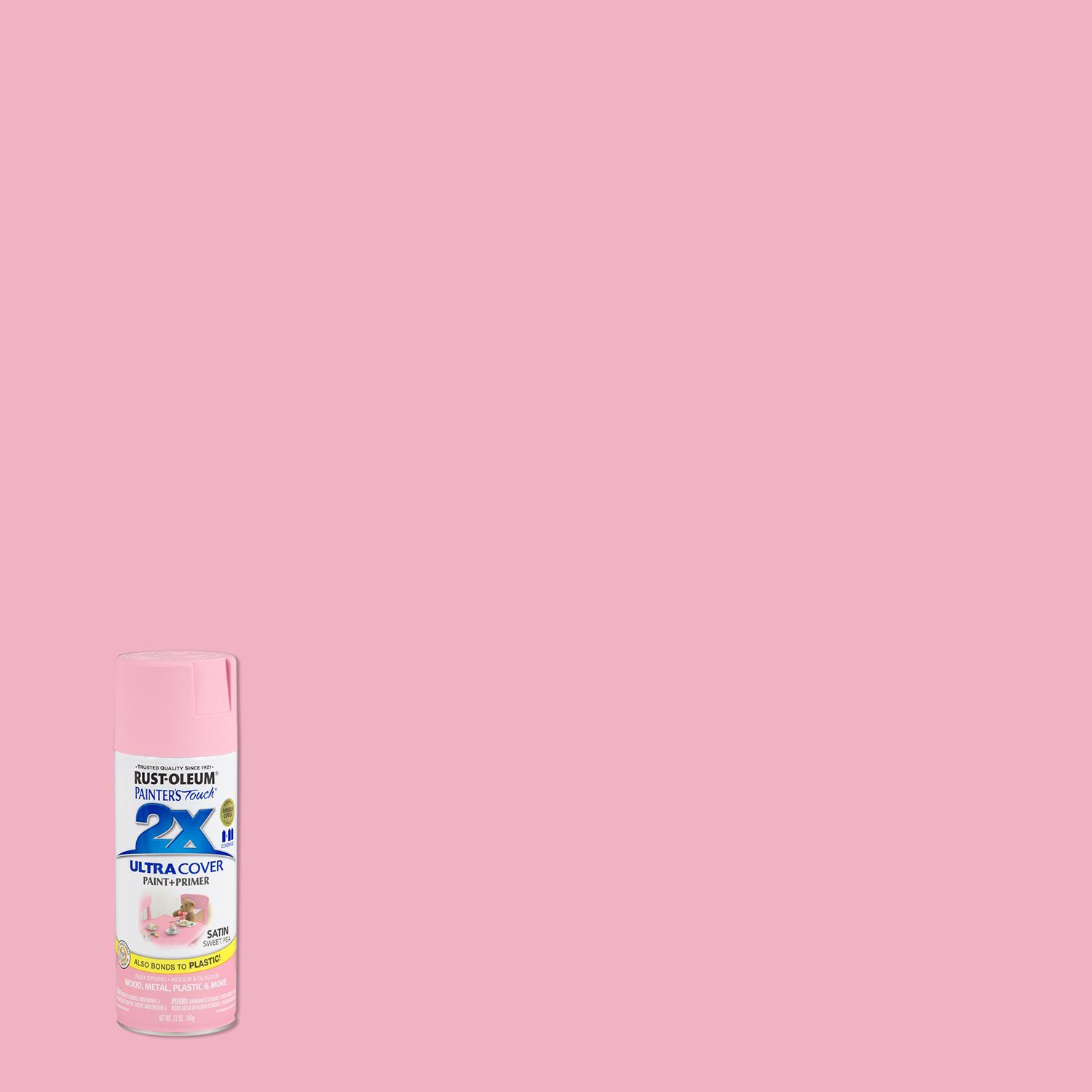 Rust-Oleum Painter\u0027s Touch 2X Ultra Cover Satin Sweet Pea Paint+Primer Spray Paint 12 oz - Intensery