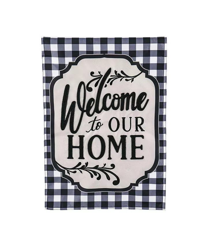 Evergreen Classic Welcome Home Garden Applique Flag- 12.5 x 18 Inches Outdoor Decor - Intensery