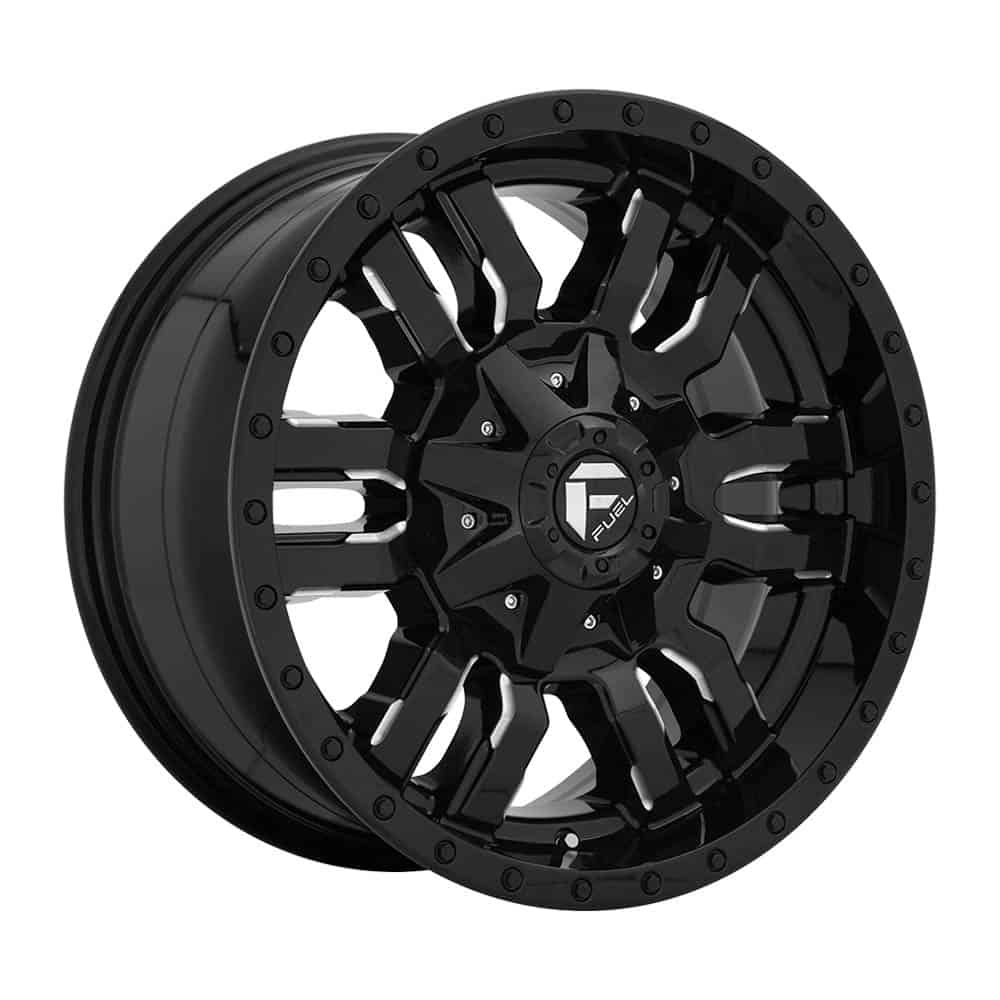 Fuel 1PC D595 SLEDGE D595 18X9 8X6.5 GL-BLK-MIL 01MM - Intensery