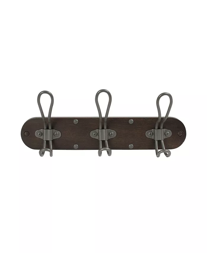 Spectrum Millbrook Wall Mount 3-Hook Wood Rack - Intensery