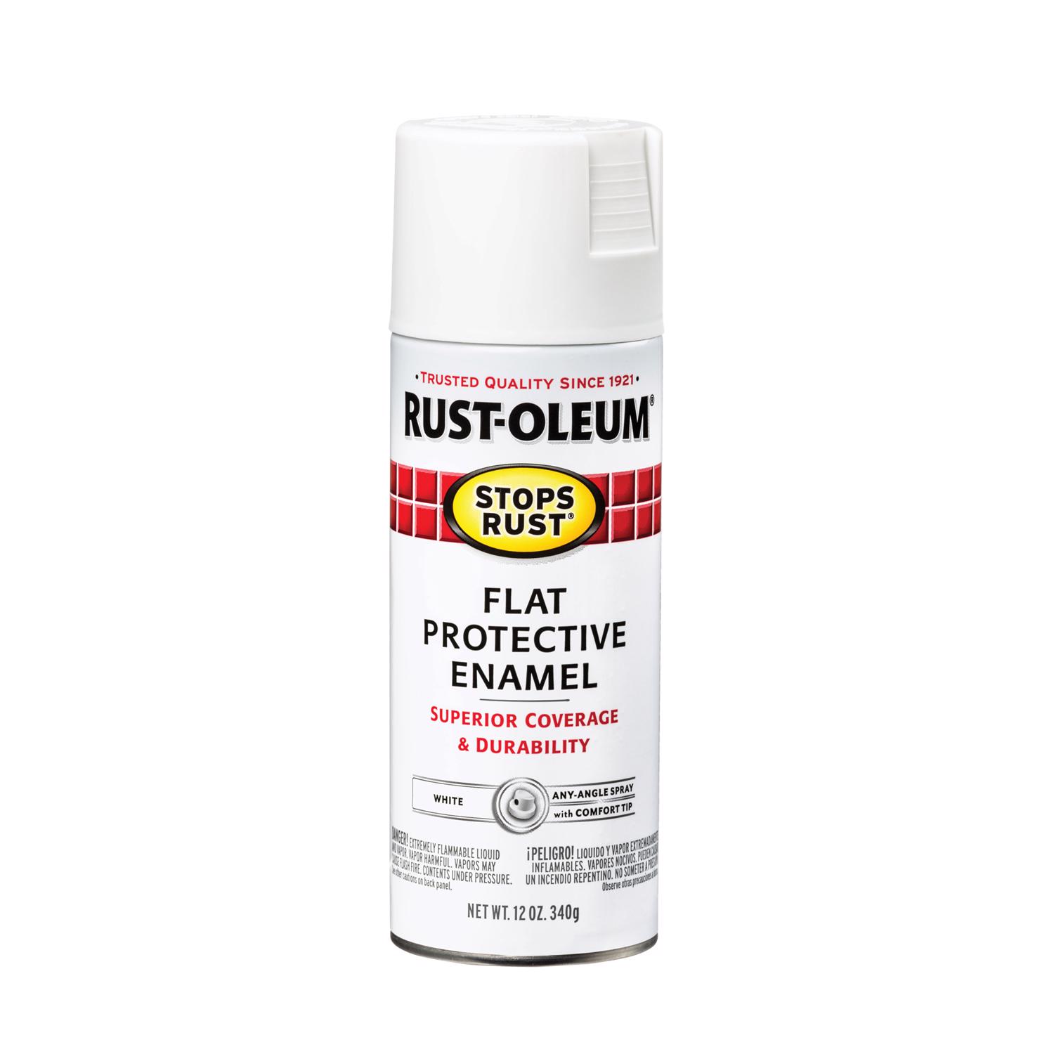 Rust-Oleum Stops Rust Flat White Spray Paint 12 oz - Intensery