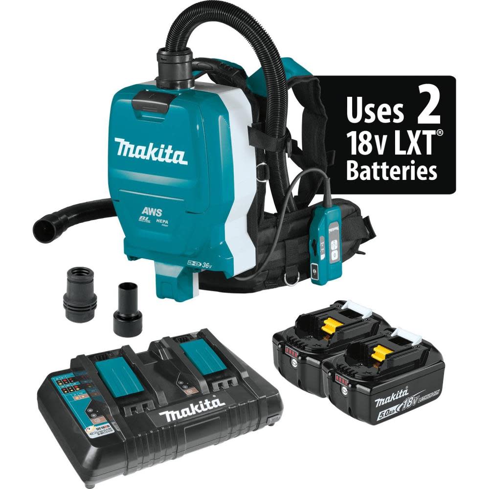 Makita 18V X2 LXT 36V 1/2 Gallon HEPA Backpack Dry Dust Extractor Kit XCV10PTX from Makita - Intensery