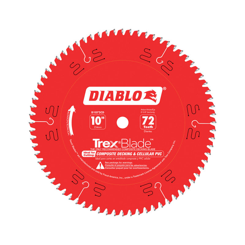 Diablo TrexBlade 10 in. D X 5/8 in. TiCo Hi-Density Carbide Saw Blade 72 teeth 1 pk - Intensery