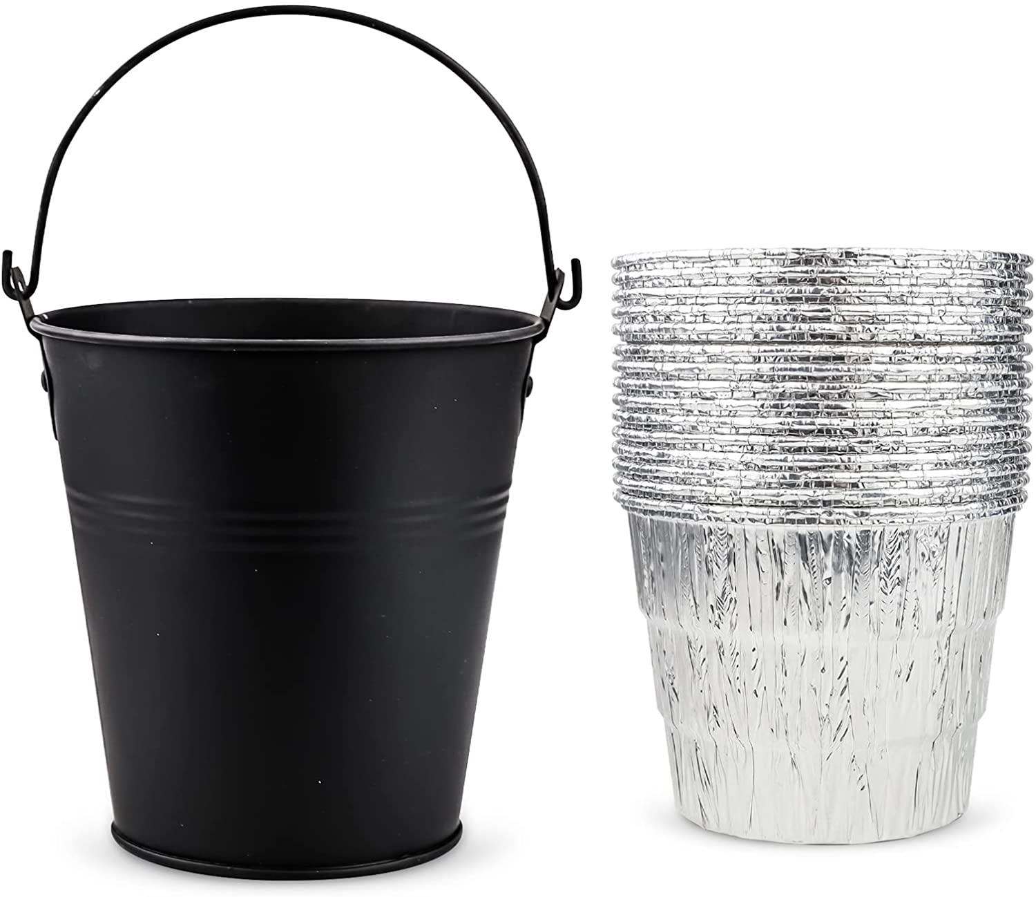 Drip Grease Bucket + 15 Pack Foil Liners Kit for Traeger 20, 22, 34 series, Oklahoma Joe's, GMG, Z grill most Offset Pellet Smokers - Intensery