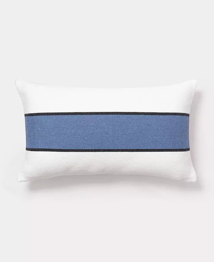 Brooks Brothers Striped Color Blocked Decorative Cotton Pillow - Intensery