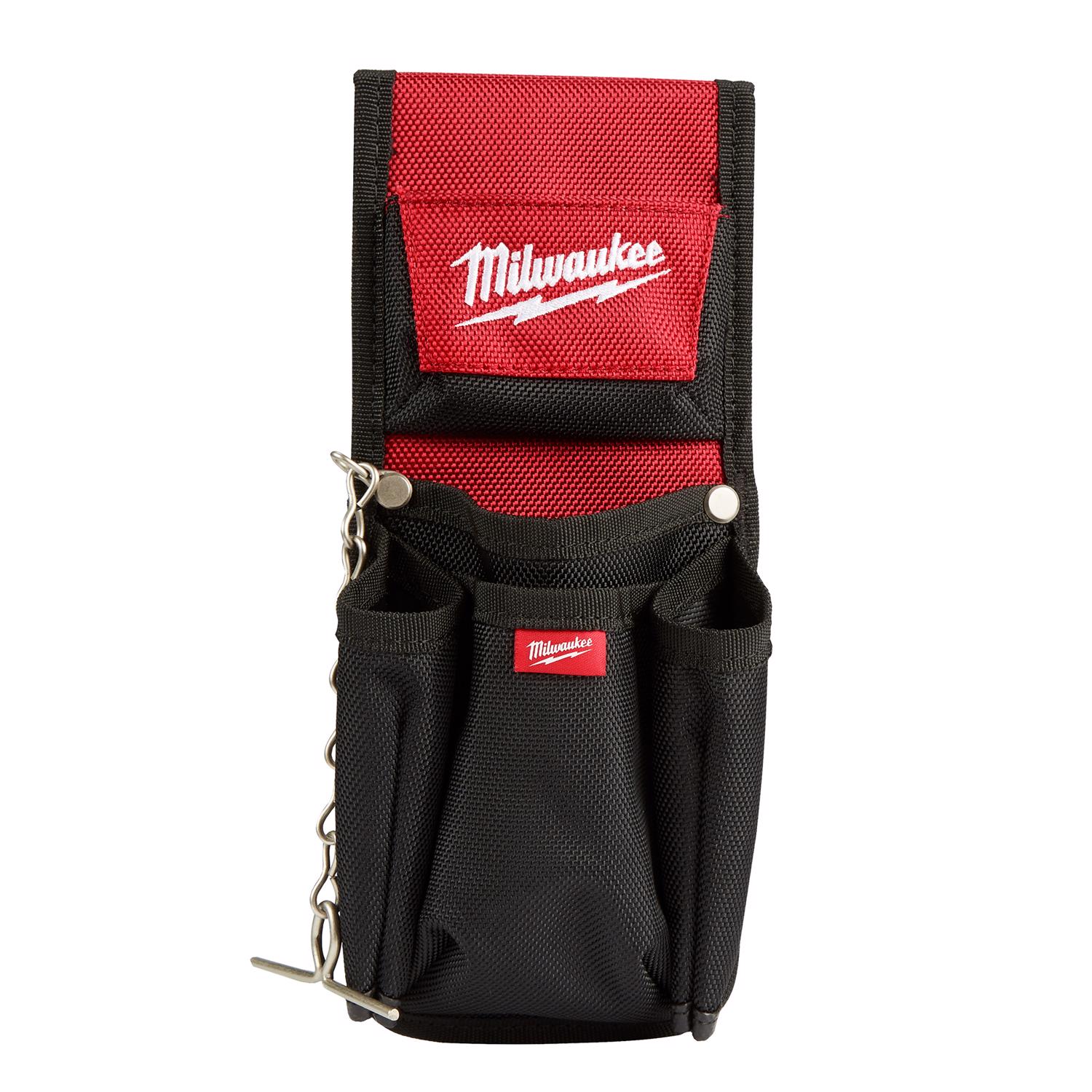Milwaukee 5.9 in. W X 7.5 in. H Ballistic Nylon Compact Utility Pouch 7 pocket Black/Red 1 pc - Intensery