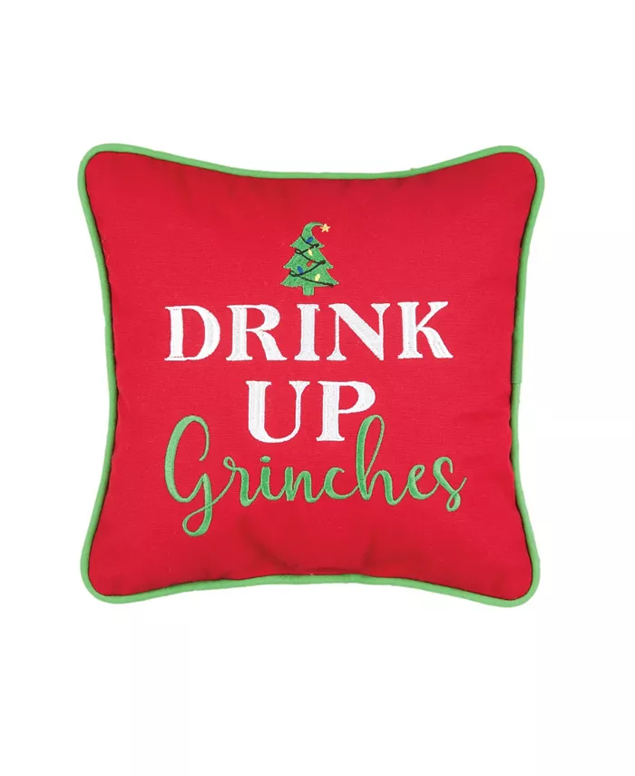 CandF Home Drink Up Grinches Embroidered Pillow - Intensery