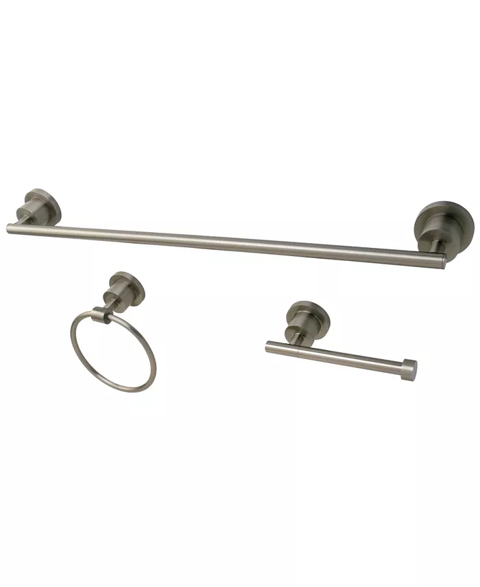 Kingston Brass Concord Modern 3-Pc. Bathroom Accessories Set in Brushed Nickel - Intensery