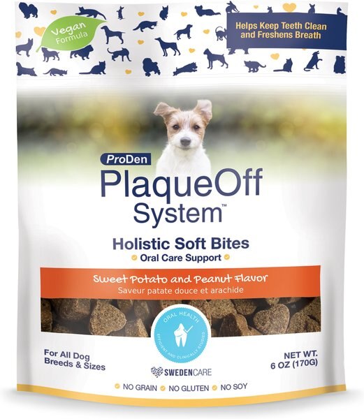 ProDen PlaqueOff System Holistic Oral Care Support Adult Dental Dog Treats， 6-oz bag， Count Varies - Intensery