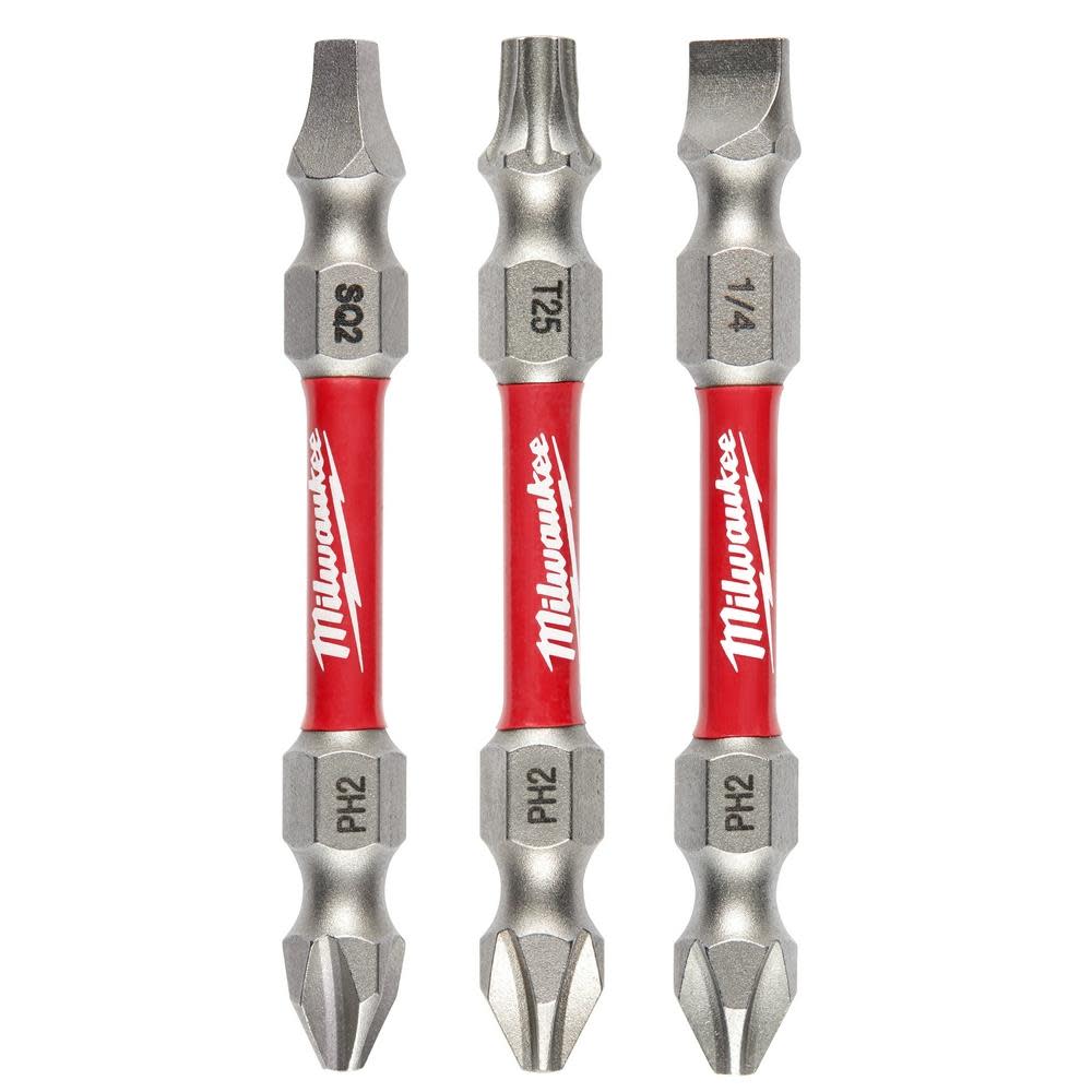 Milwaukee SHOCKWAVE Impact Duty PH2/SQ2/T25 Double Ended Bits 3pc 48-32-4319 from Milwaukee - Intensery