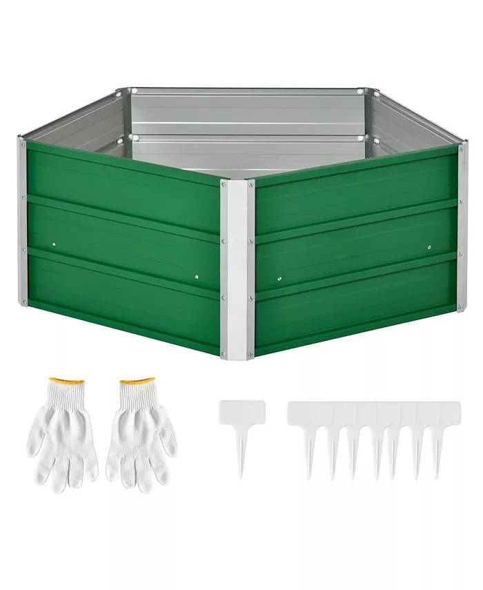 Outsunny 40'' Raised Garden Beds for Vegetables Large Metal Planter Box - Intensery