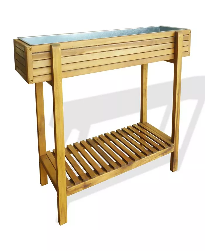 vidaXL Raised Garden Raised Bed Solid Acacia Wood and Zinc - Intensery