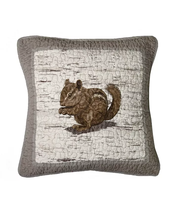 American Heritage Textiles Birch Forest Critters Decorative Pillow， 18
