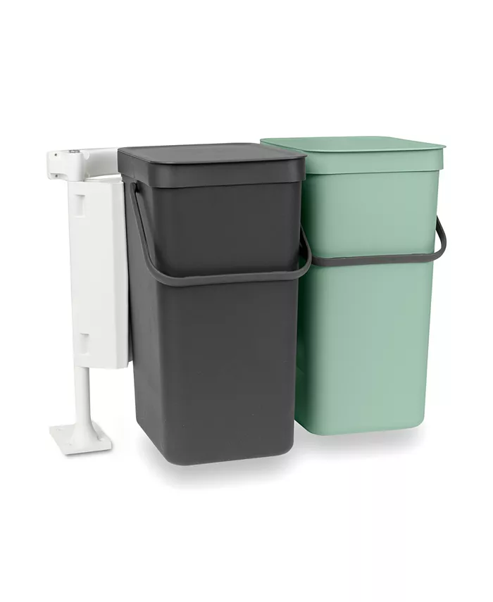 Brabantia Sort Go Built-In Plastic Recycling Bin， 2 x 4.2 Gallon， 2 x 16 Liter - Intensery