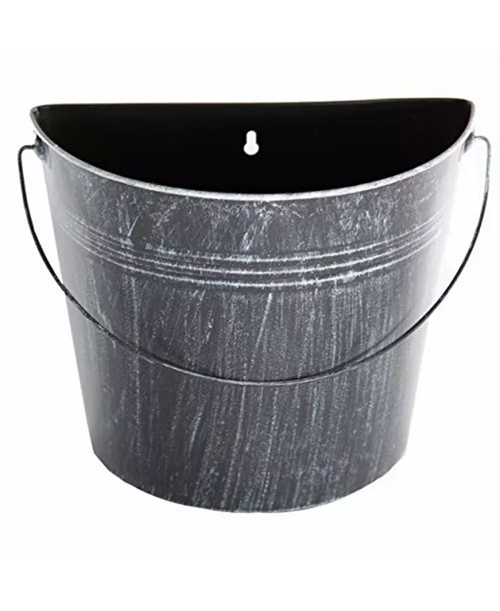 Gardener's Select Farmhouse Half Round Wall Bucket， Black - Intensery