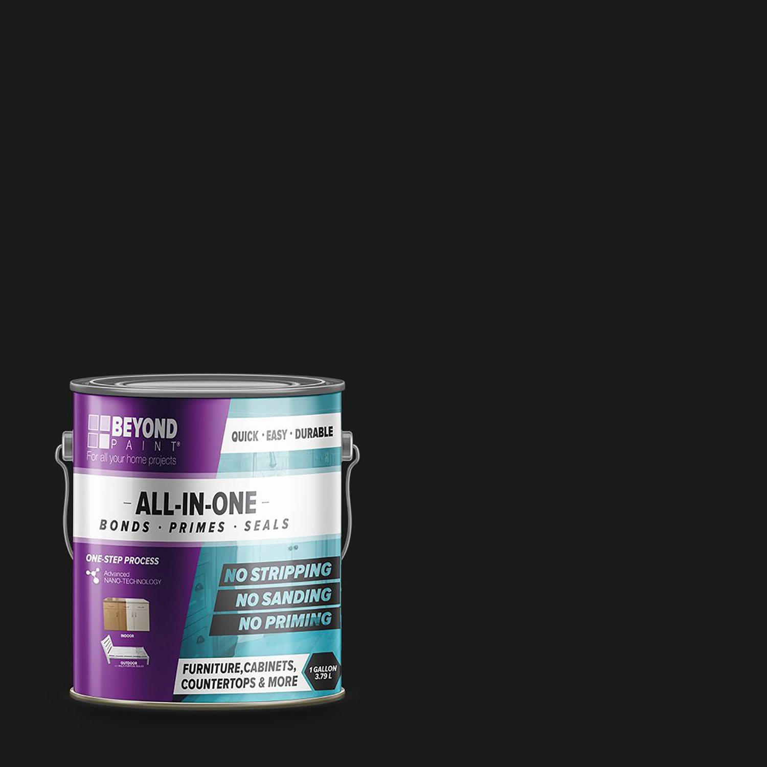 Beyond Paint Matte Licorice Water-Based Paint Exterior \u0026 Interior 1 gal - Intensery