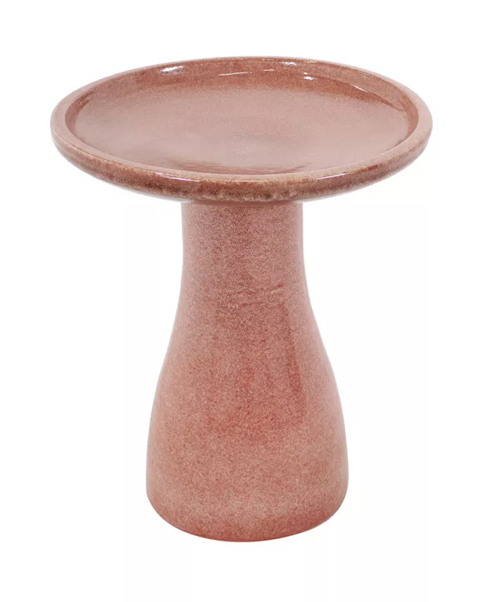 Sunnydaze Decor Duo-Tone Outdoor High-Fired Ceramic Glazed Bird Bath - Lava - Intensery