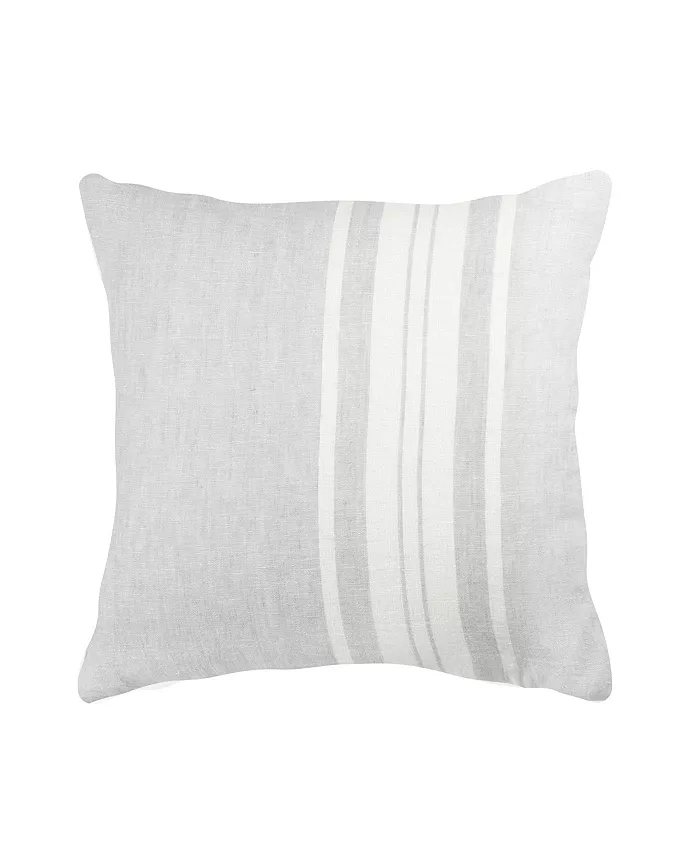 Anaya Home Light Grey Bold Stripes Linen Down Alternative Throw Pillow - Intensery