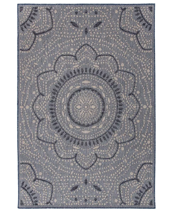 Main Street Rugs Nassau 415 Blue 5' x 7' Outdoor Area Rug - Intensery