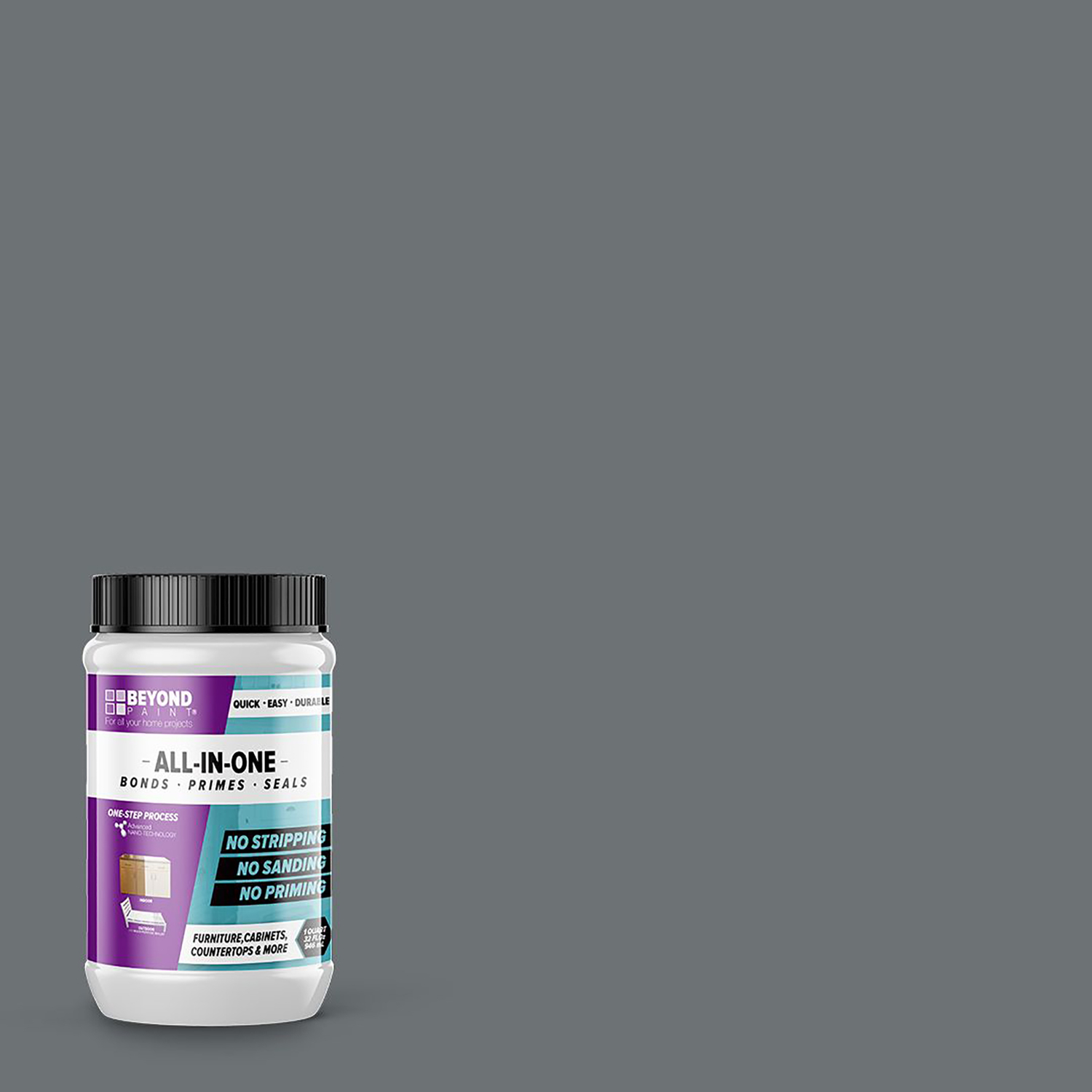 Beyond Paint Matte Pewter Water-Based Paint Exterior \u0026 Interior 1 qt - Intensery