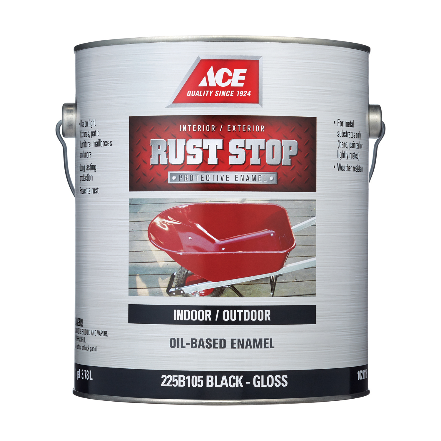 Ace Rust Stop Indoor / Outdoor Gloss Black Oil-Based Enamel Rust Preventative Paint 1 gal - Intensery