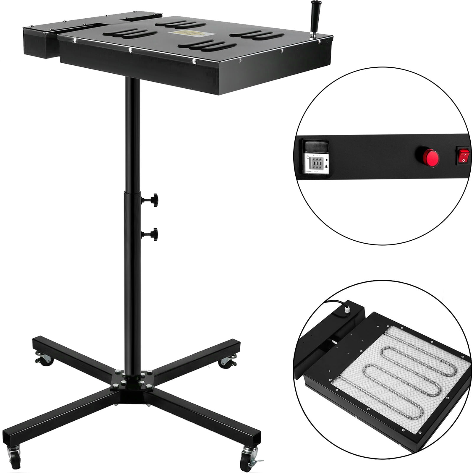 VEVOR Flash Dryer 18 x 18 inch Temperature Display Flash Dryer for Screen Printing 2000W Adjustable Stand T-Shirt Curing Screen Printing Flash Dryer , - Intensery