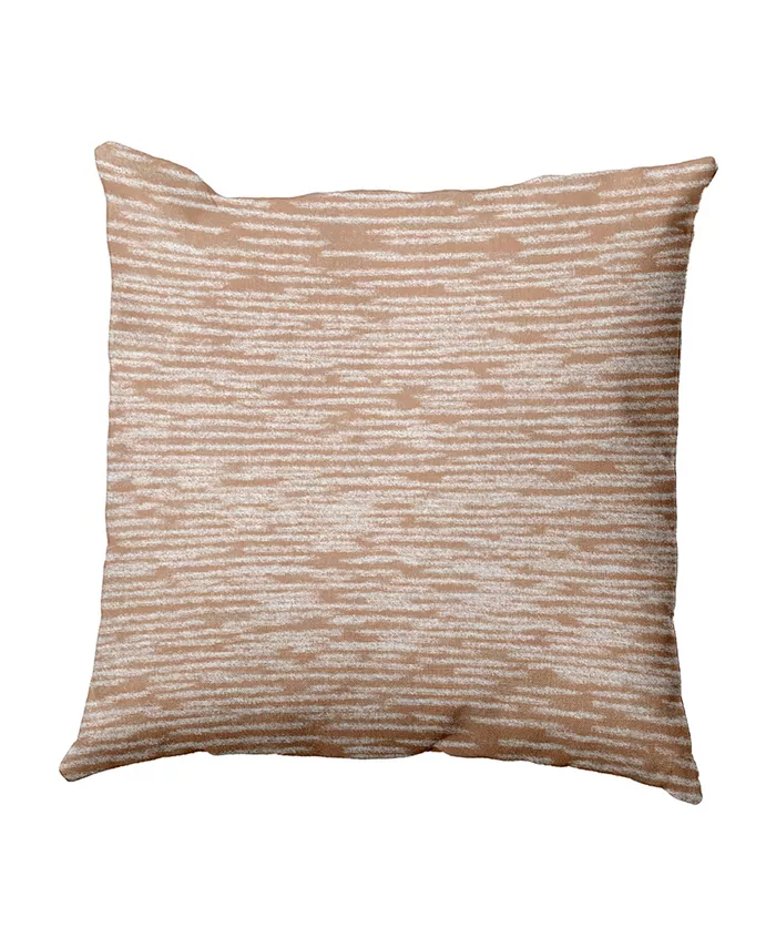 E by Design Marled Knit 16 Inch Taupe Decorative Coastal Throw Pillow - Intensery