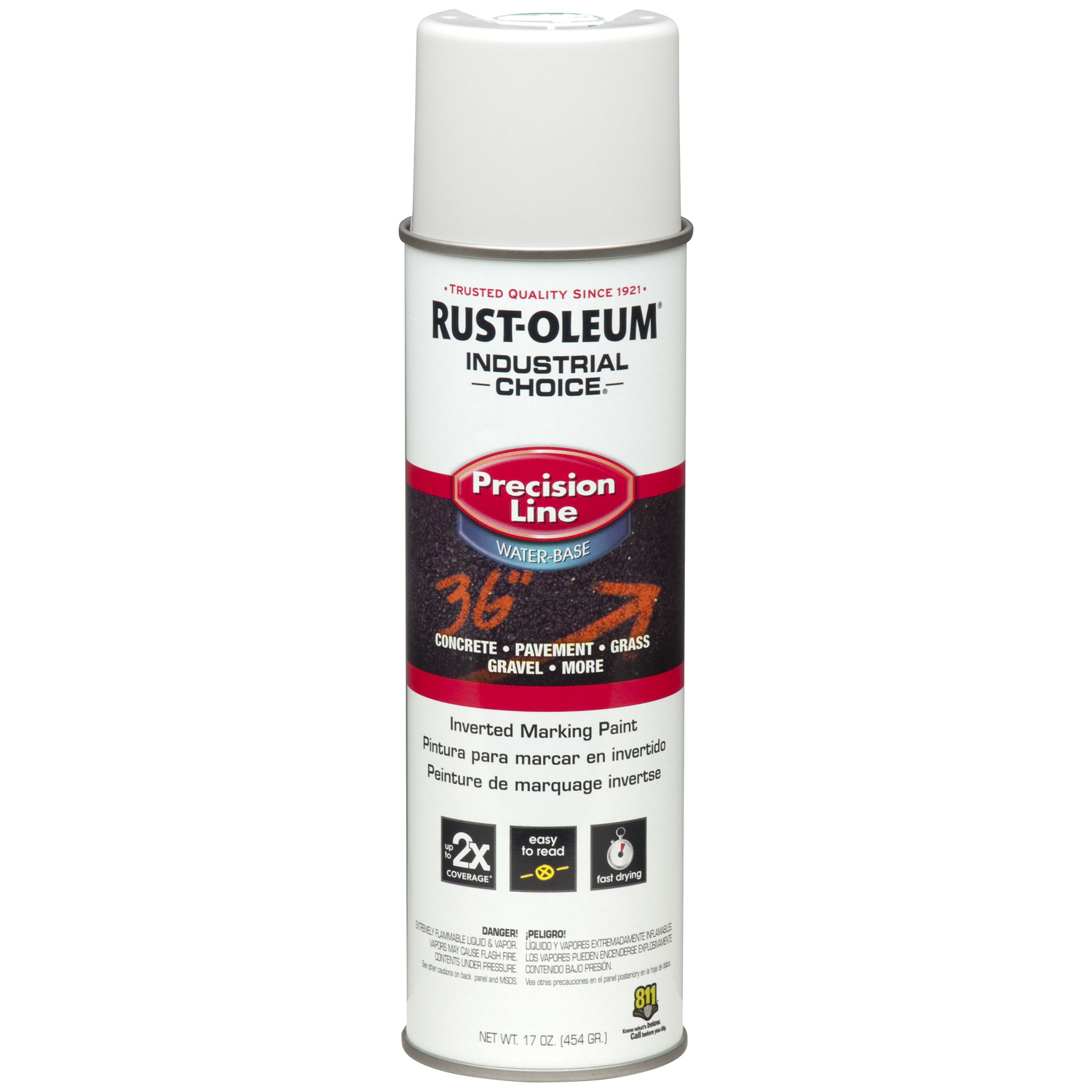 Rust-Oleum Industrial Choice White Inverted Marking Paint 17 oz - Intensery