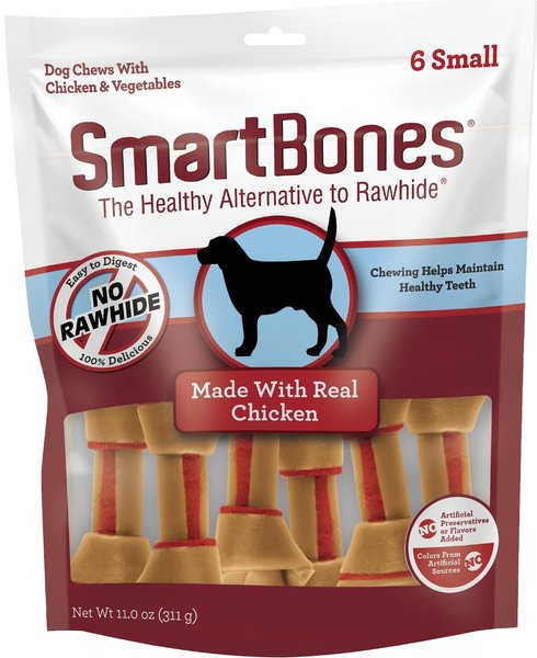 SmartBones Real Chicken Small Chews Dog Treats， 6 count - Intensery