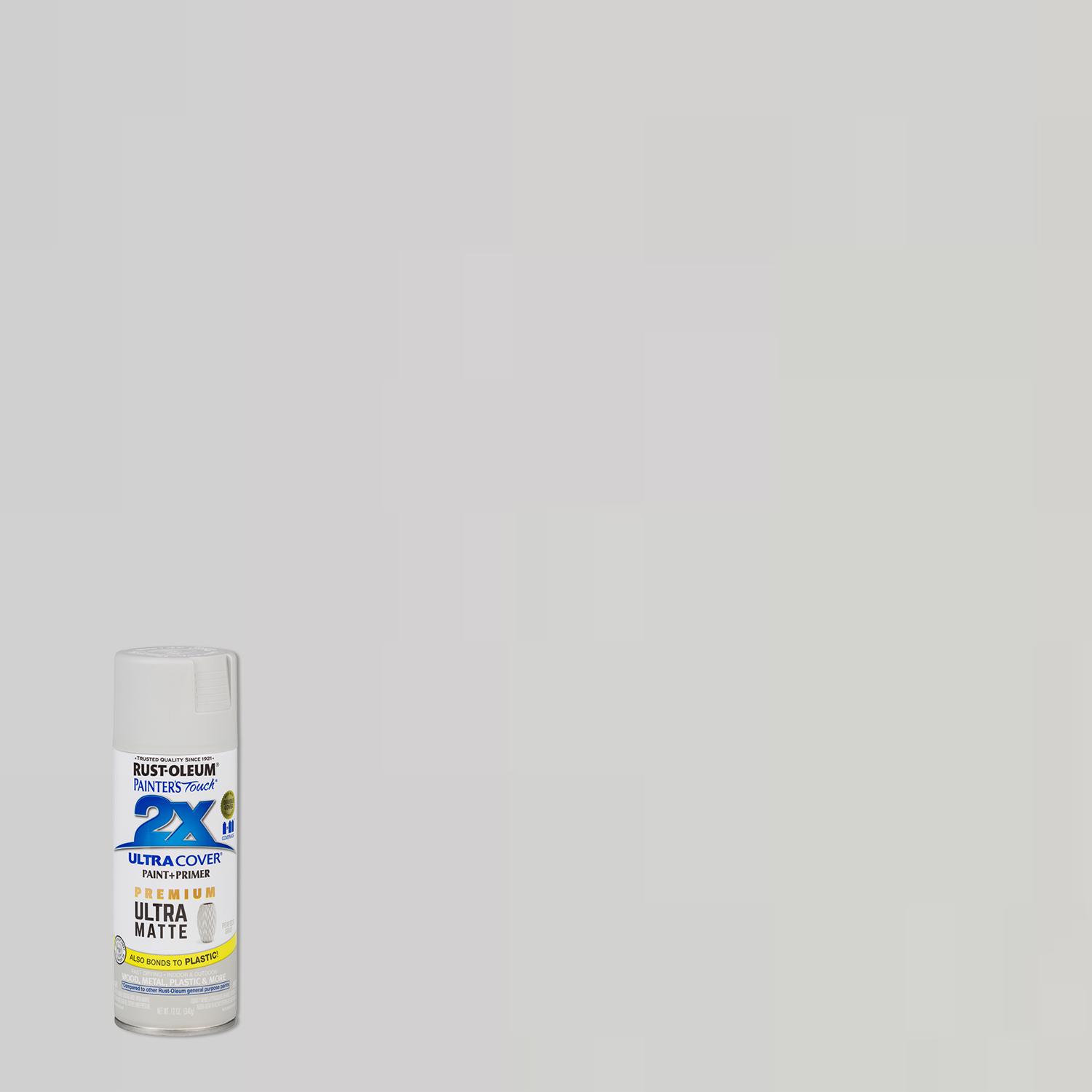 Rust-Oleum Painter\u0027s Touch 2X Ultra Cover Ultra Matte Perfect Gray Paint+Primer Spray Paint 12 oz - Intensery
