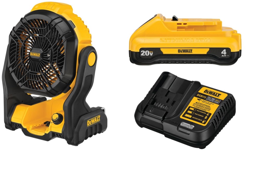 DEWALT 20V MAX Jobsite Fan with Compact 4Ah Battery Starter Kit Bundle DCB240C-DCE512B from DEWALT - Intensery