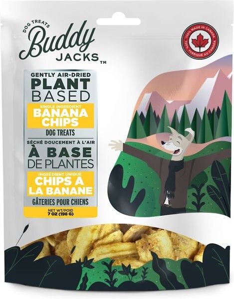 Buddy Jack's Banana Chips Grain-Free Dog Treats， 7-oz bag - Intensery