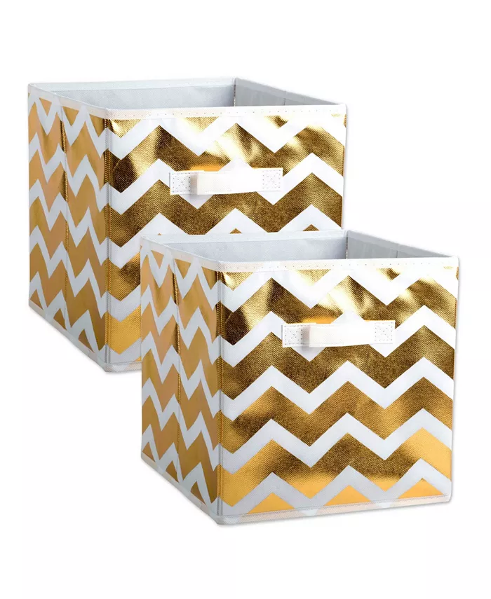 Design Imports Non-woven Polyester Cube Chevron Square Set of 2 - Intensery