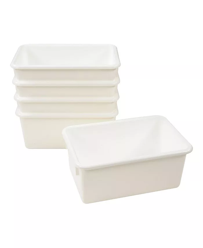 Kaplan Early Learning White Vibrant Color Storage Bin - Set of 5 - Intensery