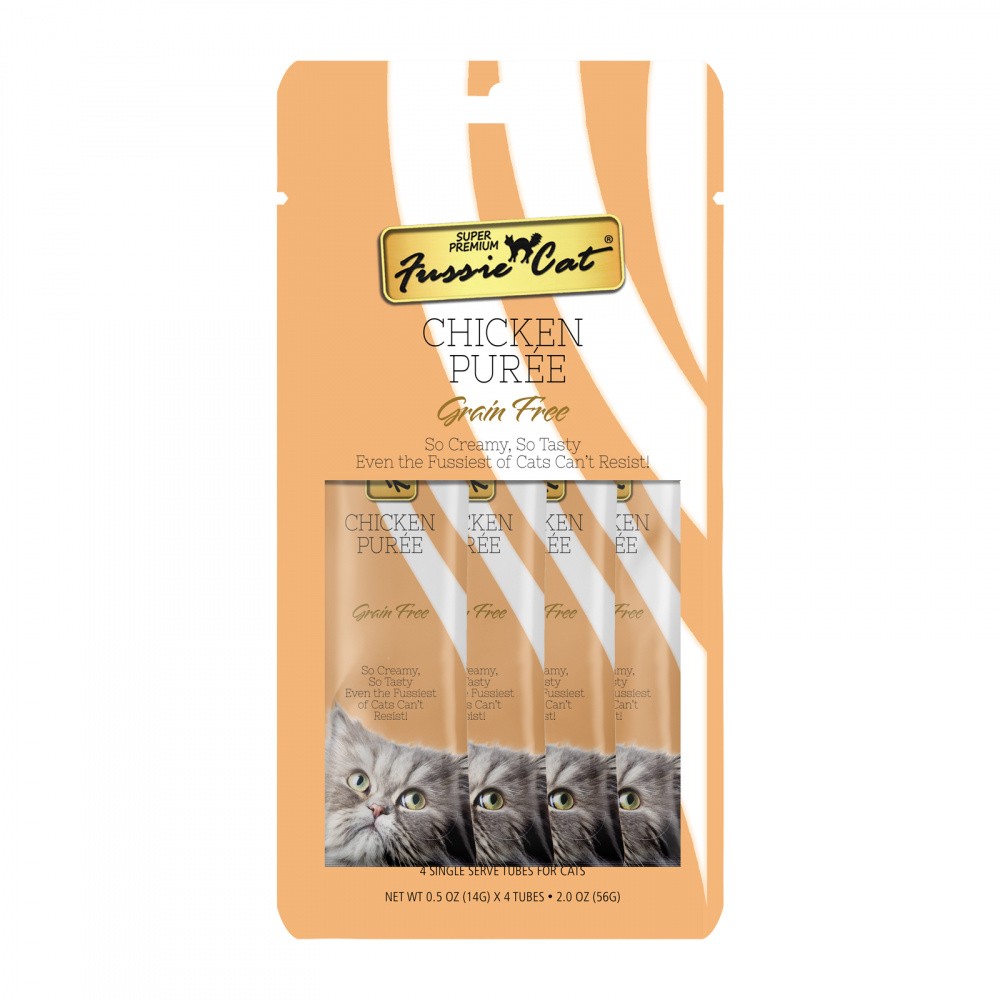 Fussie Cat Chicken Puree Canned Cat Treat Food Topper - 2 oz - Intensery