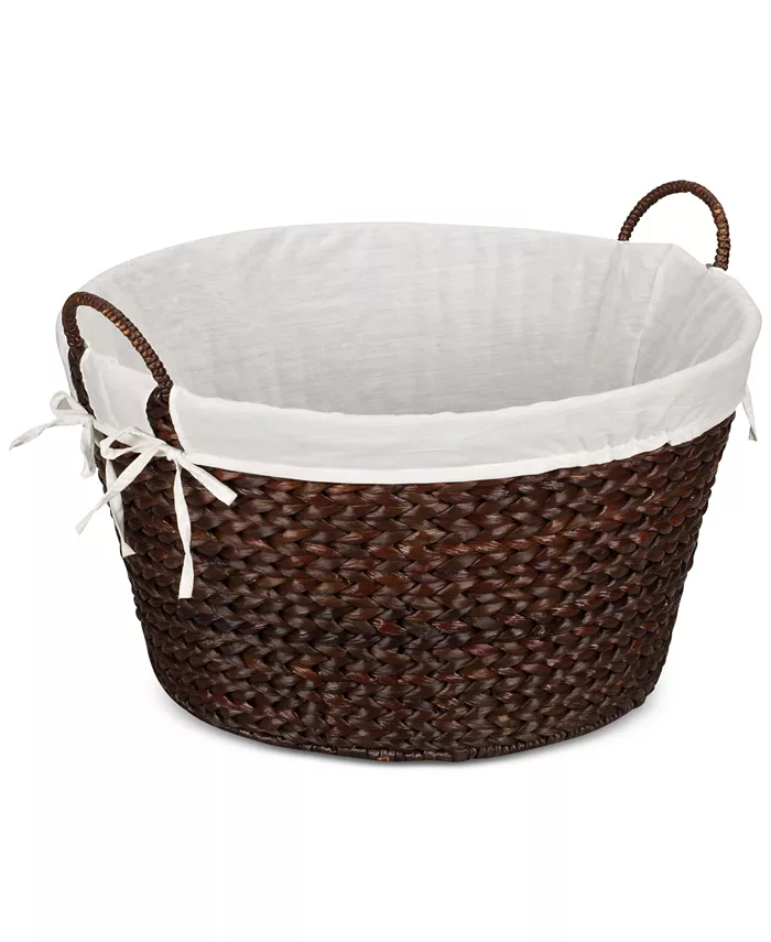 Household Essentials Banana Leaf Lined Laundry Basket， Brown - Intensery