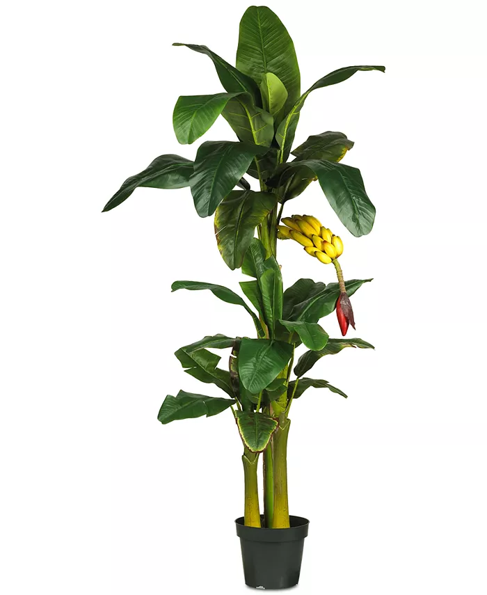 Nearly Natural 6' Artificial Triple Stalk Banana Tree - Intensery