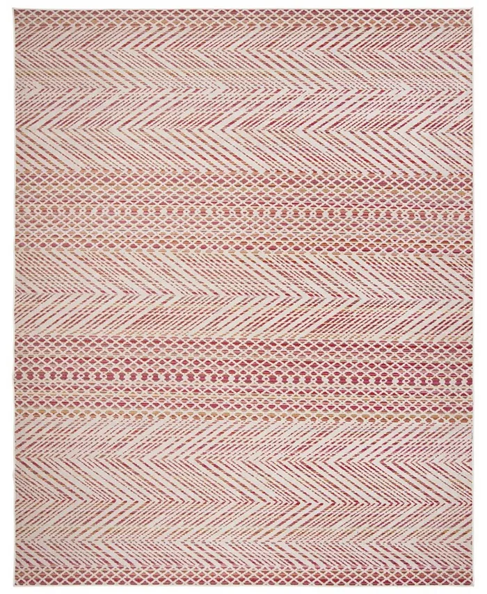 Safavieh Montage Pink and Multi 9' x 12' Outdoor Area Rug - Intensery