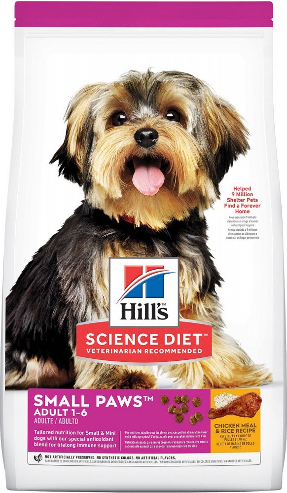 Hill's Science Diet Adult Small Paws Chicken Meal and Rice Recipe Dry Dog Food - 15.5 lb Bag - Intensery