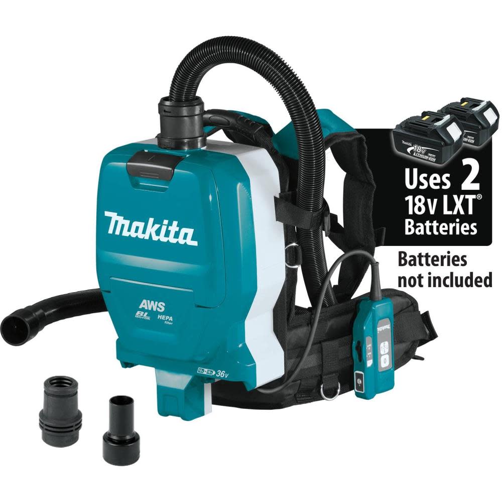18V X2 LXT® Lithium-Ion (36V) Brushless Cordless 1/2 Gallon HEPA Filter Backpack Dry Dust Extractor， AWS™ Capable， Tool Only - Intensery