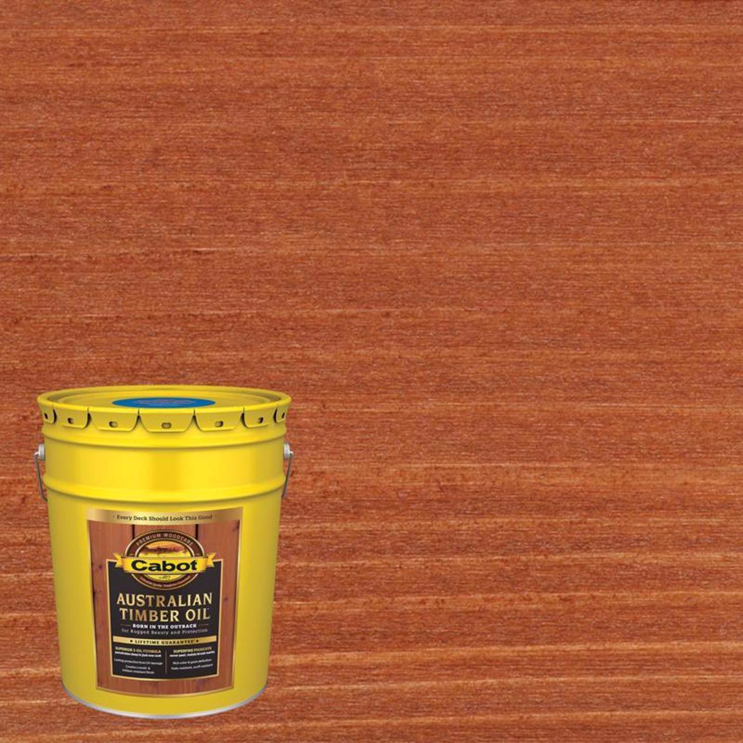 Cabot Australian Timber Oil Low VOC Transparent Mahogany Flame Australian Timber Oil 5 gal - Intensery